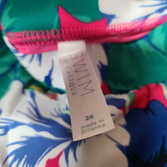 26W Skirted Swim Brief Power Mesh Side Slit Red - Picture 6 of 9